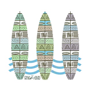 Surfboards No. 01 (bright) designed by heiarts T-Shirt