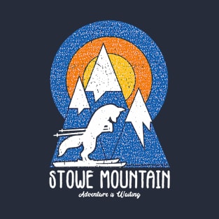 Retro Stowe Mountain Ski White Fox T-Shirt