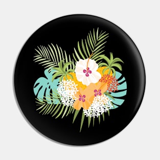 Tropical hibiscus & pineapple Pin