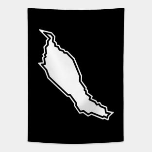 Denman Island Silhouette in Classic White - Simple and Clean - Denman Island Tapestry