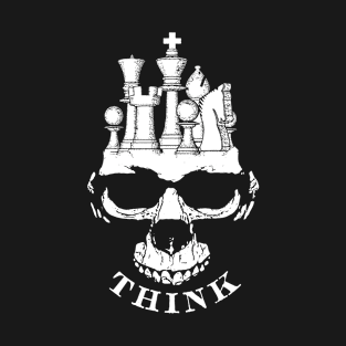 Think Chess Gothic Skull King Funny Chess Master Player T-Shirt