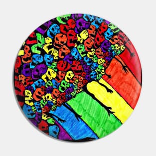 Rainbow Skull 1 Pin