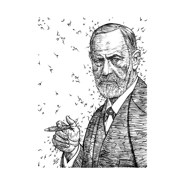 SIGMUND FREUD ink portrait .1 by lautir