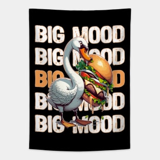 Big Mood Big Food, Swan Craving a Giant Burger Tapestry