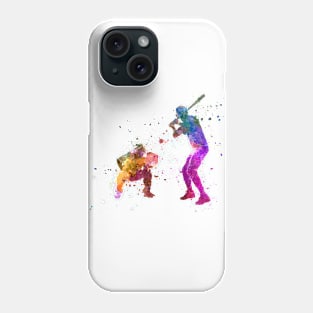 Baseball player in watercolor Phone Case