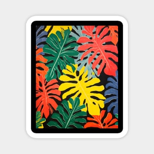 Funky Monstera Leaf Pattern Magnet