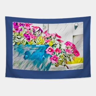 Flowing Colorful Petunias - Container Flowers Tapestry