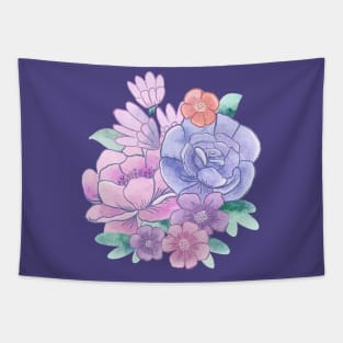 Watercolor Garden Roses - Purple Tapestry