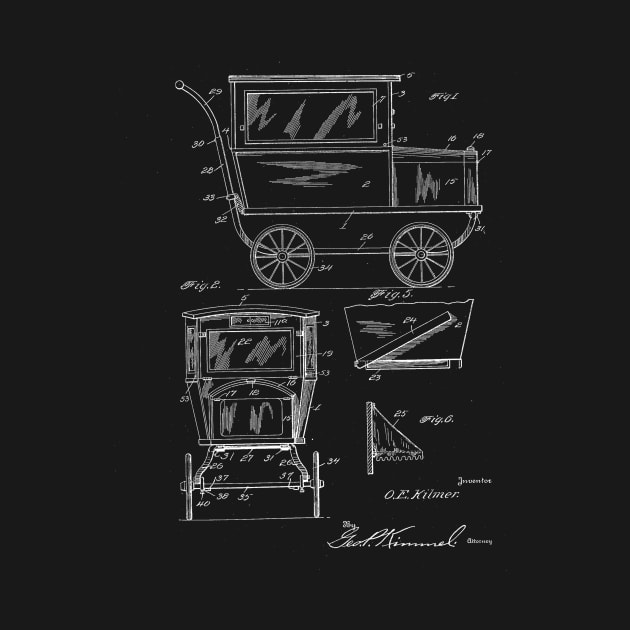 Baby Carriage Vintage Patent Drawing by TheYoungDesigns