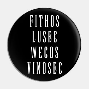 Fithos Lusec Wecos Vinosec Succession Of Witches Love (White Text) Pin