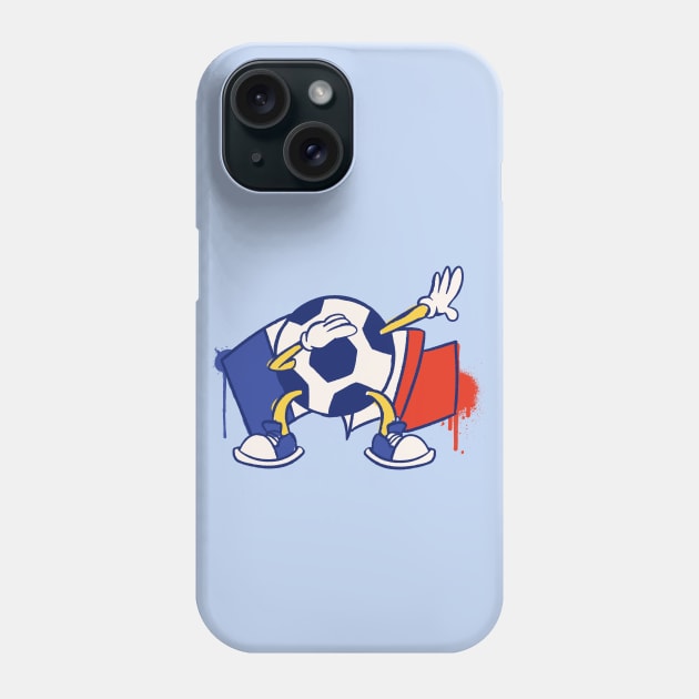 Dabbing Soccer Ball Cartoon France French Flag Football Phone Case by Now Boarding