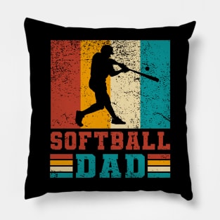 Vintage Softball Dad Fathers day baseball Men Pillow