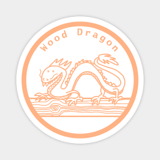 Wood Dragon Year of the Dragon Peach Fuzz Line Magnet