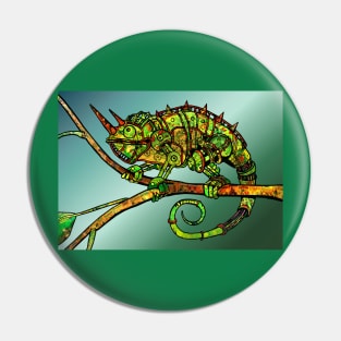 Steampunk Chameleon Pin