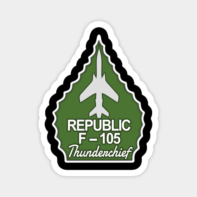 F-105 Thunderchief Arrowhead (Green) Magnet by John_Matthews_Art
