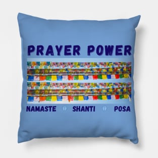 power of prayers with prayer flags (Sanskrit) Pillow