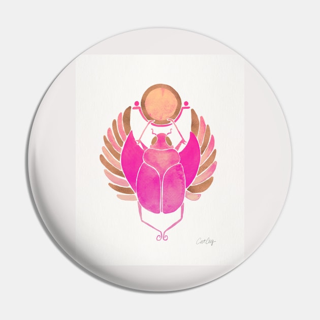 rose gold pink scarab Pin by CatCoq