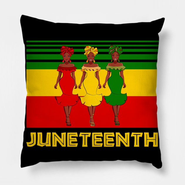 Woman Juneteenth american african pride Pillow by Dianeursusla Clothes