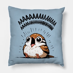 Little Screaming Sparrow Pillow