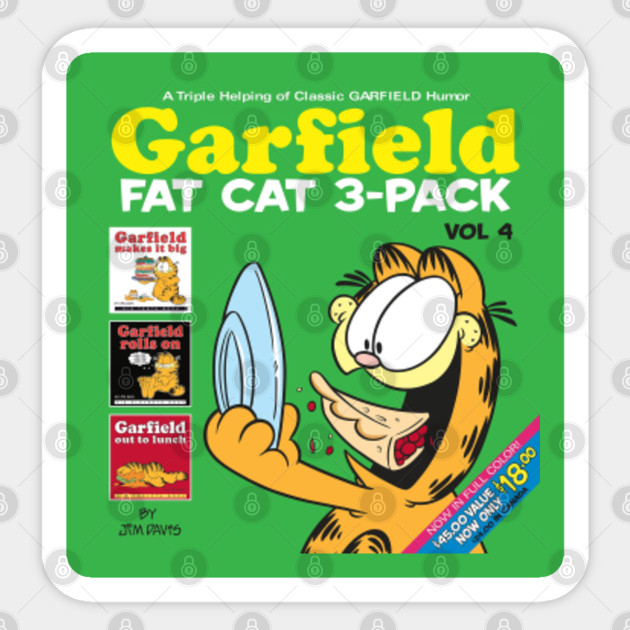 Garfield Fat Cat 3 Pack Vol 4 Garfield Sticker Teepublic