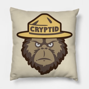 Bigfoot With Cryptid Park Ranger Hat Pillow