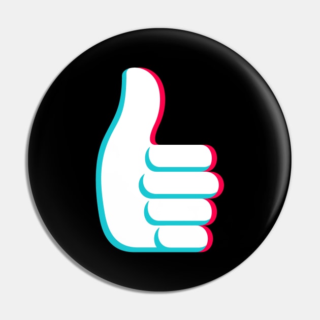 TikTok like thumbs up emoji smiley White Pin by ThingyDilly