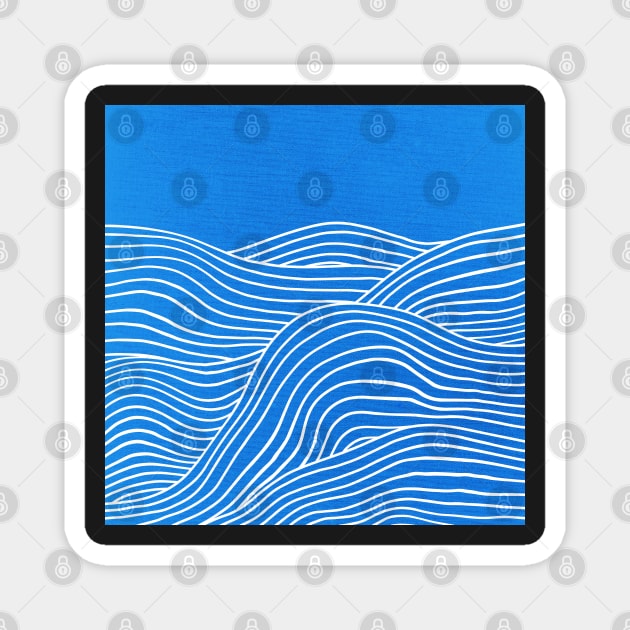 French Blue Ocean Waves Magnet by ayeyokp