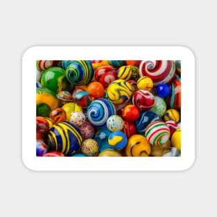 Childhood Colorful Glass Marbles Still Life Magnet