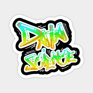 Data Science Graffiti Blue | Hip Hop Urban Street Art Spray Paint White Magnet