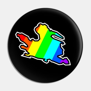 Mayne Island Silhouette in Rainbow Colours - Colourful Pattern - Gulf Islands Gift - Mayne Island Pin