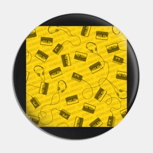 Yellow Walkman and Cassette Pin