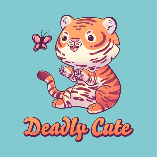 Deadly Cute Tiger // Kawaii, Big Cat, Animals by Geekydog