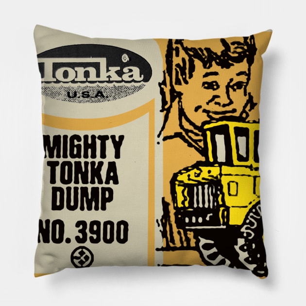 TONKA - Mighty Tonka Dump - Authentic, Distressed Pillow by offsetvinylfilm