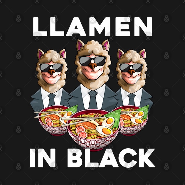 Llamen In Black Funny Noodles Kawaii Llama Ramen Gift by Blink_Imprints10