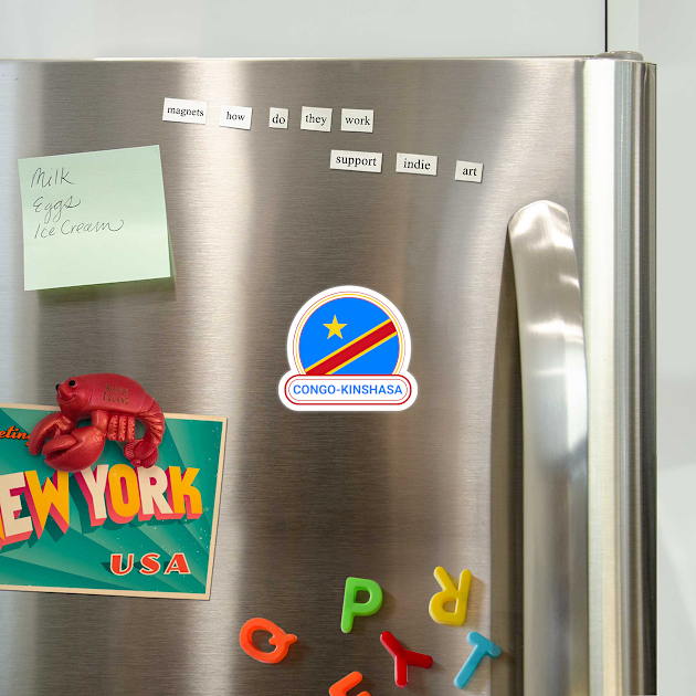 Congo-Kinshasa Democratic Republic of the Congo Country Badge - Democratic Republic of the Congo Flag by Yesteeyear