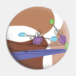 Kayaking Couple Pin