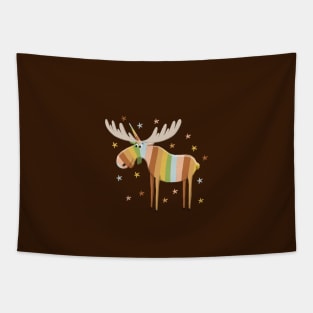 Magical Muted-Rainbow Uni-Moose Tapestry