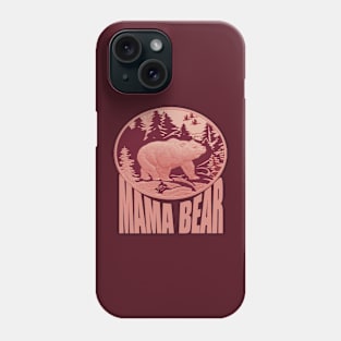 Red and Pink Woodland Mama Bear Phone Case