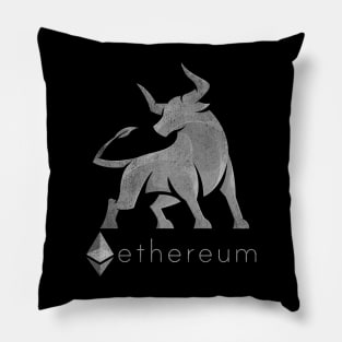 Vintage Bull Market Ethereum Coin Crypto Token Cryptocurrency Wallet Ethereum HODL Birthday Gift For Men Women Kids Pillow