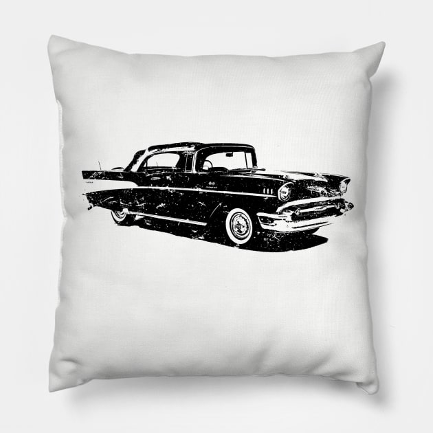 Distressed Classic Car Pillow by lunabelleapparel