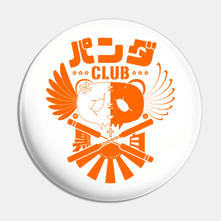 Panda Club Logo Design (White) Pin