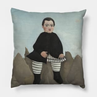 Boy on the Rocks by Henri Rousseau Pillow