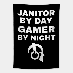 Janitor By Day Gamer By Night Tapestry