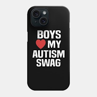 Boys Heart My Autism Swag Funny Boys Love My Autism Swag Phone Case