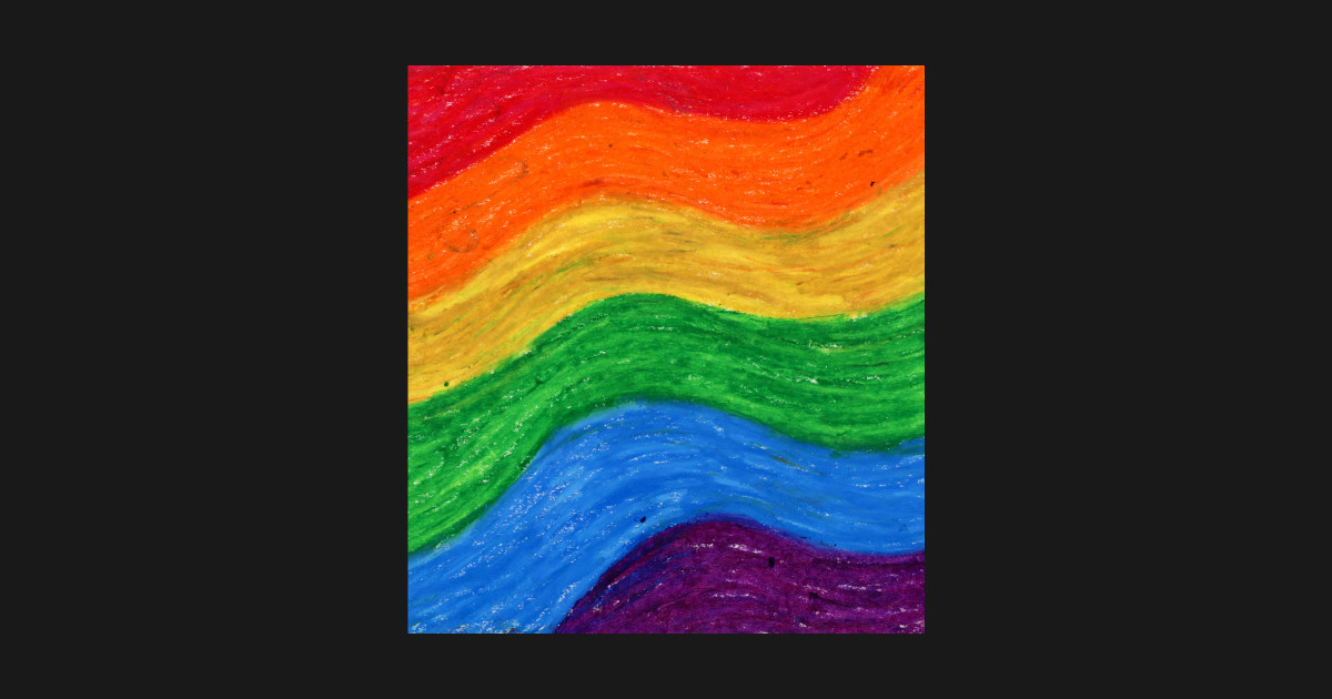Abstract Rainbow Drawn With Oil Pastels Rainbow TShirt TeePublic
