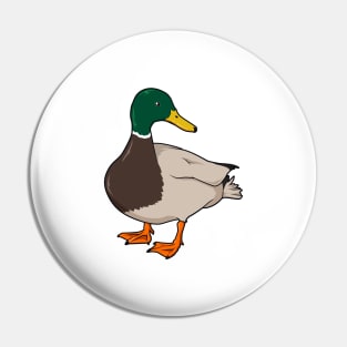 Drawing of mallard duck Pin