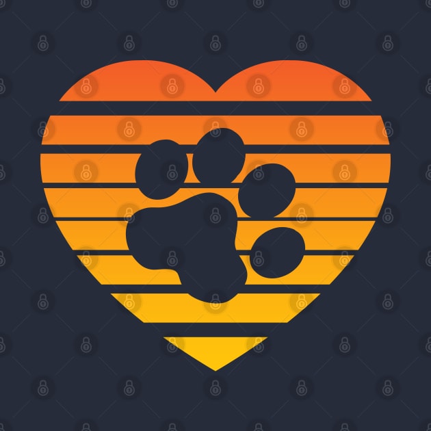 Cat Paw Heart Valentine - Orange Gradient by skauff