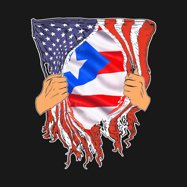 Puerto Rican Blood Inside Me Puerto Rico American Flag by AdrianBalatee