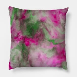 Pink White And Green Watercolor Abstract Pattern Art Pillow