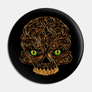 skull green eyes Pin